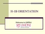 H-1B ORIENTATION