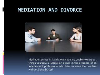 Mediation and Divorce