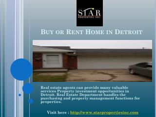 Buy or Rent Home in Detroit