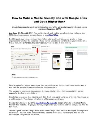 How to Make a Mobile Friendly Site with Google Sites and Get