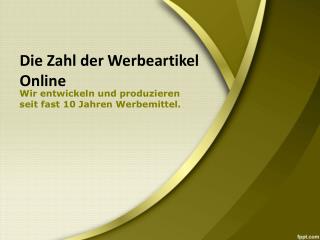 Die Zahl der Werbeartikel Online