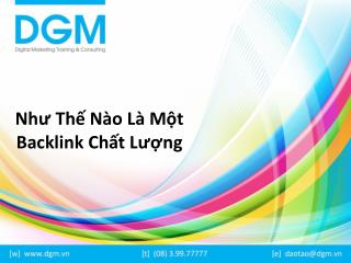 Nhu the nao la mot backlink chat luong