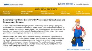 Enhancing your Home Security with Professional Spring Repair