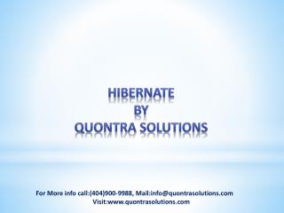 Hibernate Overview by Quontra Solutions