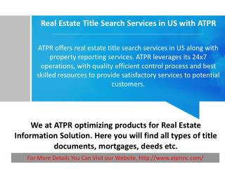 Real Estate Title Search Services in US with ATPR