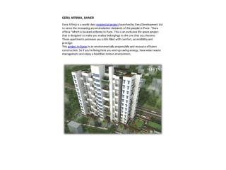 Flats in Baner by Gera Developments named Gera Affinia