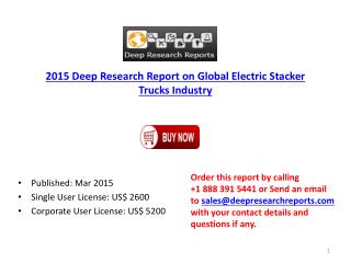2015 International Electric Stacker Trucks Industry Share Ov