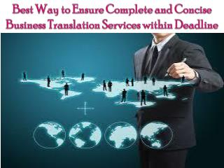 Best Way to Ensure Complete Business Translation Service