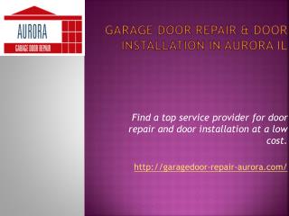 Garage Door Cables & Spring Repair in Aurora