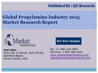 Global Propylamine Industry 2015 Market Analysis Survey Rese