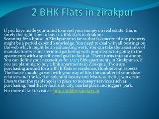 2 BHK Flats in zirakpur