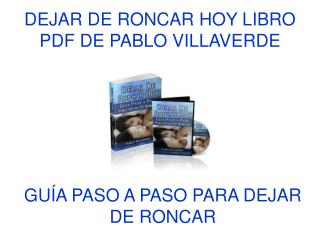 Dejar de Roncar Hoy libro pdf de Pablo Villaverde