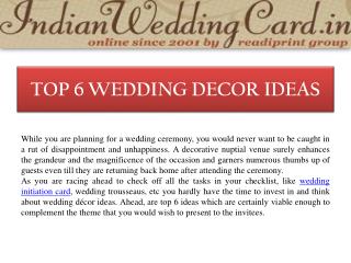 Top 6 Wedding Decor Ideas