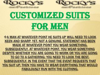 Customized Suits For Mens