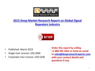 2015-2020 Global Signal Repeaters Industry – Applications, D