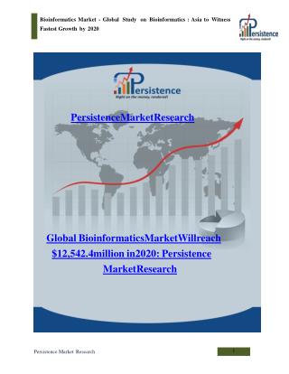 Bioinformatics Market - Global Study on Bioinformatics 2020