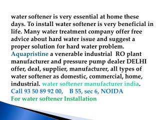 industrial ro plant manufacturer delhi, water softener india