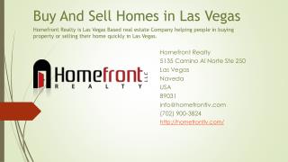 Buy And Sell Homes in Las Vegas