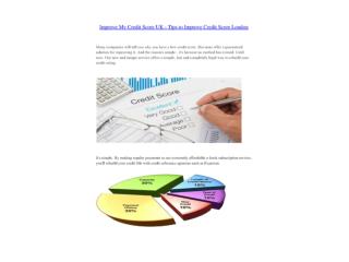 Improve My Credit Score UK - Tips to Improve Credit Score Lo