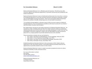 OSEIRUBIE and National Standard Abstract LLC Press Release