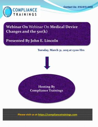 Webinar Medical Device Changes and the 510(k)