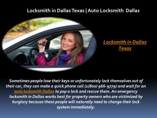 Locksmith in Dallas Texas | Auto Locksmith Dallas