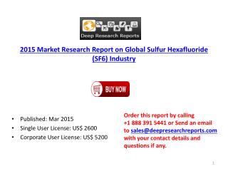 Global & Chinese Sulfur Hexafluoride Market 2015 - Research