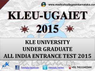 KLEU-UGAIET 2015 MBBS ENTARNCE EXAM