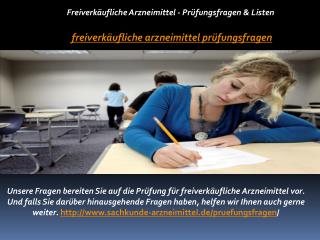 Freiverkäufliche Arzneimittel Prüfungsfragen