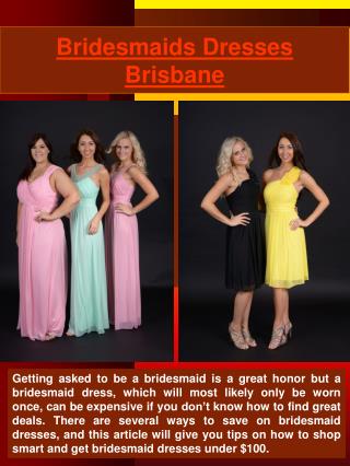 Bridesmaids Dresses Brisbane