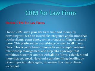 CRM for Law Firms