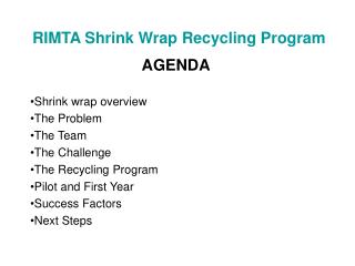 RIMTA Shrink Wrap Recycling Program