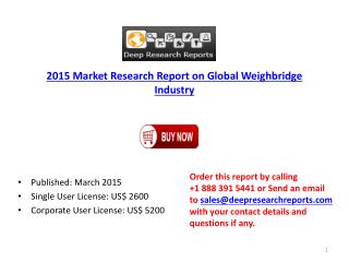 Global Weighbridge Market Classification and Product Share 2