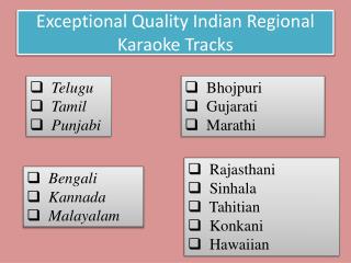 Exceptional Quality Indian Regional Karaoke Tracks