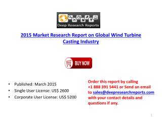 2015 Global Wind Turbine Casting Market – Raw Materials Sour