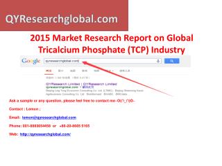 Global Tricalcium Phosphate (TCP) Industry QYResearch Market