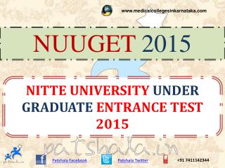 NUUGET 2015 MBBS ENTRANCE EXAM 2015