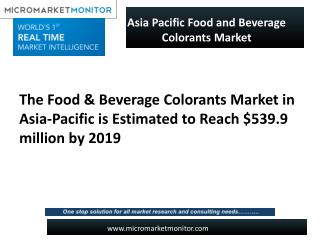 Asia Pacific Food and Beverage Colorants Market