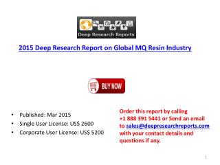 Global MQ Resin Industry by Region, Size and Applications