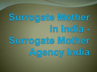 Surrogate Mother Agency India - Surrogate Mother in India