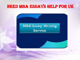 Need MBA Essays Help for UK