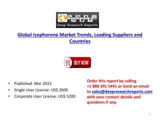 Global Isophorone Market in China and Other Countries