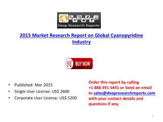 Global Cyanopyridine Market Comparis and Analysis Data 2015