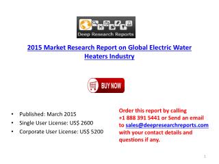 Global Electric Water Heaters Industry Project SWOT Analysis