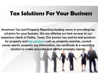 Tax Solutions For Your Business