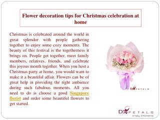 Flower decoration tips for Christmas celebration at home