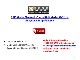 Global Electronic Control Unit Industry 2015-Competitive Lan