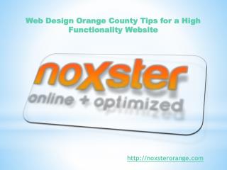 Web Design Orange County Tips for a High Functionality Websi