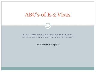 ABCs of E-2 Visas