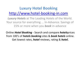 Luxury Hotel Booking